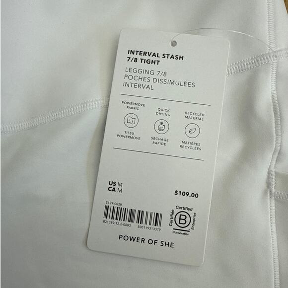 Athleta Leggings Interval Stash 7/8 Size M White - Picture 4 of 6